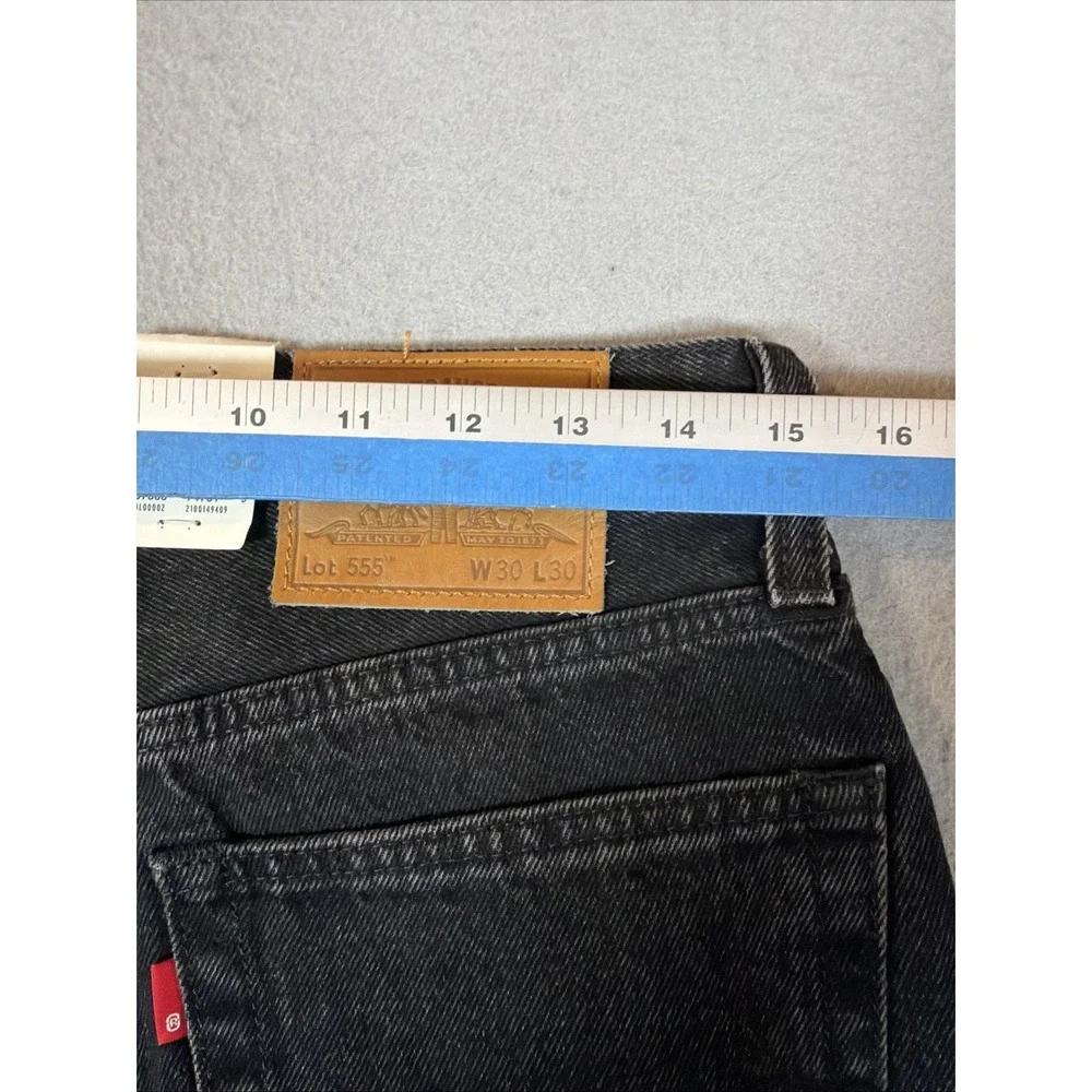 Levis Premium Men 555 Relax Fit Straight Leg Jeans 30x30 Black NWT 100% Cotton